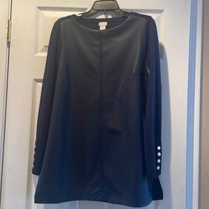 NWT. Current stock. Faux Leather Front/Ponte Back Tunic